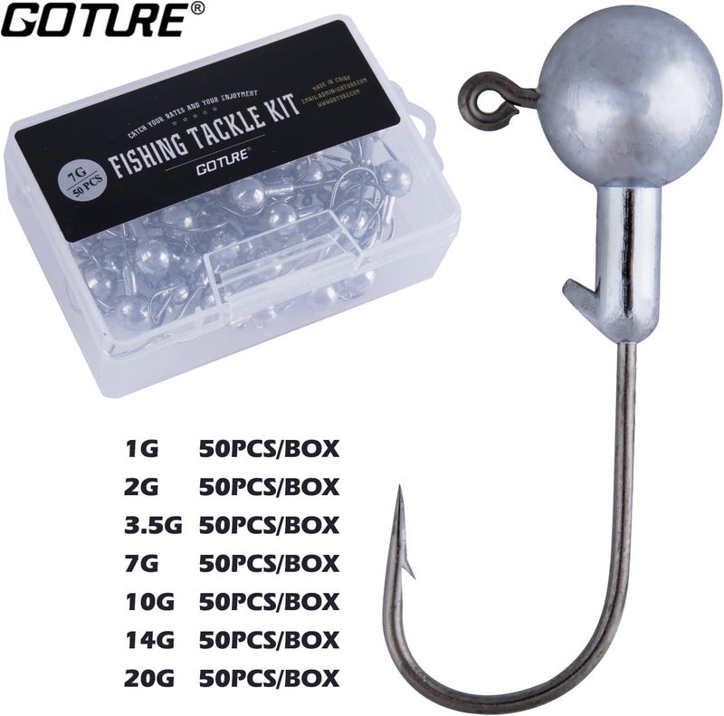 Goture Round Lead Jig Head Hooks for Freshwater & Saltwater Fishing, Swimbait Jig Heads with Fishing Box, Ideal for Trout & Bass - Image 5